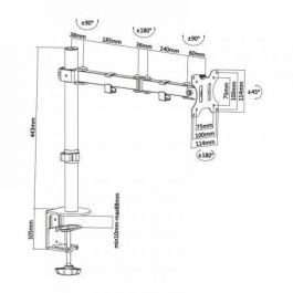 Aisens Soporte de Mesa Giratorio Inclinable para TV/Monitor 13"-32" 8 kg Negro - 3 Pivotes, VESA 100x100mm Aisens Soporte de Mesa Giratorio Inclinable para TV/Monitor 13"-32" 8 kg Negro - 3 Pivotes, VESA 100x100mm