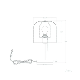 Lámpara de Mesa de Acero Messina SKD-T1010 Casquillo E27