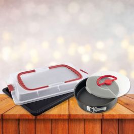 Dr Oetker FAC1702339416420 Bandeja de Horno Bake and Go con Tapa y Molde Desmontable - 42 x 29 cm