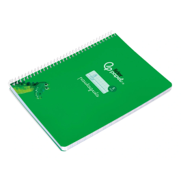 Liderpapel Cuaderno Espiral Din A5 Pautaguía Tapa Blanda 40 Hojas 75gr Cuadro Pautado 5mm Color Verde
