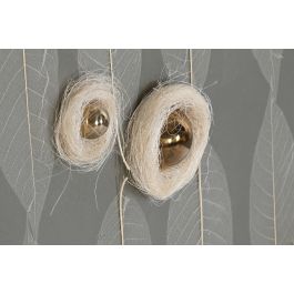 DKD Home Decor Cuadro Moderno Hojas Nidos Lienzo Verde Beige 3.5 x 90 x 120 cm (2 Unidades)