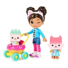 Spin Master 6069425 Pack Figuras Gabby y Bebé Caja, Cochecito Donut Bebé Benny, La Casa de Gabby Kitty Care +3 años
