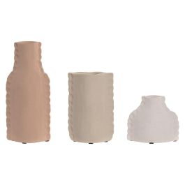 DKD Home Decor Jarrón de Gres Multicolor Set de 3, Estilo Urban, Acabado Rugoso, 7 x 24 x 10 cm Precio: 16.50000044. SKU: B1K4X264L3