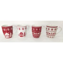 DKD Home Decor Mug Navidad Tradicional Porcelana Rojo/Blanco 340ml Apto Microondas (12 Unidades) Precio: 30.79000001. SKU: B17TCB2MVX
