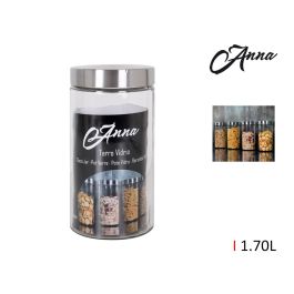 Tarro de vidrio con tapa de acero 1.70Lt Anna (12 Unidades) Precio: 30.50000052. SKU: B18KYJCZNN