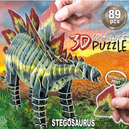 Educa Puzzle 3D Stegosaurus 19184 - Criatura Realista de Cartón de 52,5 cm, 89 Piezas para +6 Años