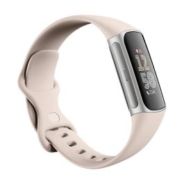 Fitbit Charge 6 Porcelain, Pulsera de Actividad con GPS y NFC, Pantalla AMOLED, Resistente al Agua, Color Beige y Plata