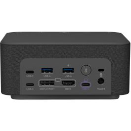 Logitech Logi Dock para Teams Docking Station USB-C Negro 4K Ultra HD con Altavoces y Micrófonos
