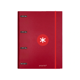 Antartik Carpeta con recambio A4 cuadro 5mm forrada 4 anillas 25mm redondas color frambuesa