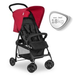 Hauck Cochecito de Caña Sport, Plegable y Reclinable para Viaje, Ligero, Acolchado, con Arnés 5 Puntos, Rojo