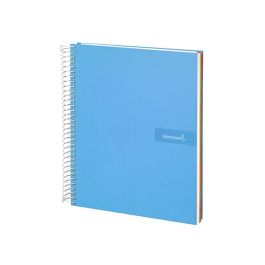 Cuaderno Espiral Liderpapel A4 Micro Crafty Tapa Forrada 120H 90 gr Cuadro 5 mm 5 Bandas 4 Colores Celeste