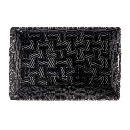 Kipit Cesta de Tela Cónica Rectangular con Asas Mediana Negro 30x14x20 cm (Set de 18)