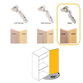 Emuca Lote de 20 bisagras supercodo X91 con cierre suave y suplementos para atornillar, Altura 0, Acero, Niquelado