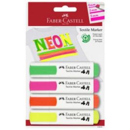 Blíster 4 Marcadores Textiles Surtidos Colores Neón Faber Castell 159591 Precio: 10.69000031. SKU: B1JVGD3XBB