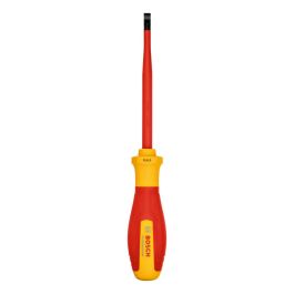Bosch Professional Destornillador plano VDE 6,5x125 aislado certificado 1000 V con elastómero termoplástico (TPE)