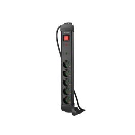 Lanberg SP1-05F-0150-BK Base Múltiple de 5 Salidas AC Tipo F, Cable de 1,5 m, Color Negro, Con Supresor de Sobretensiones Lanberg SP1-05F-0150-BK Base Múltiple de 5 Salidas AC Tipo F, Cable de 1,5 m, Color Negro, Con Supresor de Sobretensiones