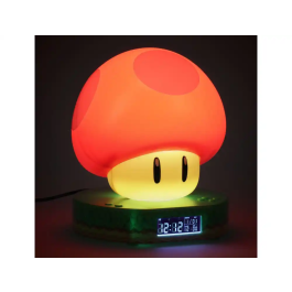 Wondee Despertador Super Mario Mushroom con Luz de Noche Digital