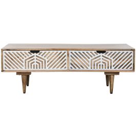 DKD Home Decor Mesa Centro Indio Blanco Natural 60x40x115 cm Precio: 255.50000025. SKU: B135LTH59N