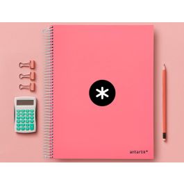 Cuaderno Espiral A4 Micro Antartik Tapa Forrada 120H 90 gr Liso 5 Bandas 4 Taladros Color Coral