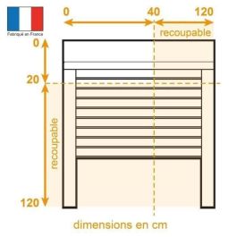 FRANCIA-COMBI Persiana manual Persiana enrollable de PVC con correa - L 120 x H 120 cm