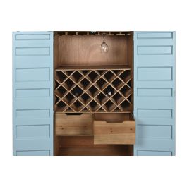 DKD Home Decor Botellero Vintage Azul Celeste Metal y MDF 41 x 157.5 x 76.5 cm