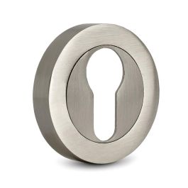 JANDEL Bocallave Zamak Ø50mm x 10mm para Puertas - Acabado Cuero, Pulillo Brillo, Latón Mate, Níquel Satinado, Negro