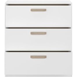 Cómoda DREAM de 3 cajones - Tablero de partículas - Decoración blanca - L79,7 x H87,8 x P43,8 cm