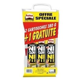 Pattex ni tornillo Ni Ni Chrono - Lote de 2 cartuchos 310ml 380g + 1 gratis Precio: 31.99000057. SKU: B198WP5ENB