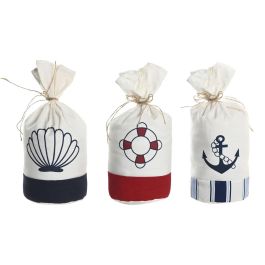 Sujetapuertas Mediterraneo DKD Home Decor Blanco Azul 12 x 22 x 12 cm (3 Unidades)