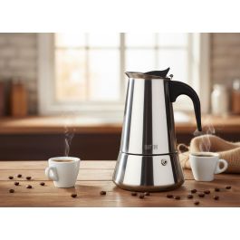 Quttin Cafetera de Inducción 9 Servicios Acero Inoxidable, Dimensiones 12.8 x 14.8 x 21.5 cm (6 Unidades)