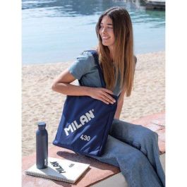 Bolsa Con Asas Milan Tote Bag Dos Cremalleras Serie 1918 Color Azul 380x360x65 mm