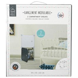 Home Deco Kids Vallee Outlet Estantería Modular 2 Cubos Azul 34x32x63 cm con Puerta