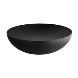 Alessi DUL02/32BT Tazón Doble de Acero Inoxidable y Resina Negra 32cm, Diseño por Donato D'Urbino y Paolo Lomazzi