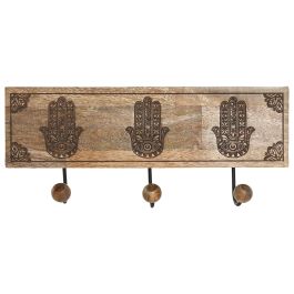 Perchero Pared Indio DKD Home Decor Natural Natural 5 x 16 x 38 cm (2 Unidades)