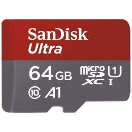 Tarjeta de Memoria SanDisk Ultra Android 64GB microSD XC UHS-I con Adaptador/ Clase 10/ 100MBs