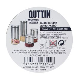 Tarro de Vidrio y Acero Quttin 1700 ml (12 Unidades) Tarro de Vidrio y Acero Quttin 1700 ml (12 Unidades)
