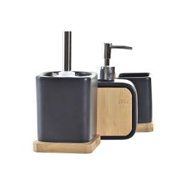 Baño Loft DKD Home Decor Negro Natural 9 x 37.5 x 9 cm Set de 3