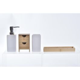 Baño Scandi DKD Home Decor Natural Blanco 6.8 x 17 x 20.5 cm Set de 4