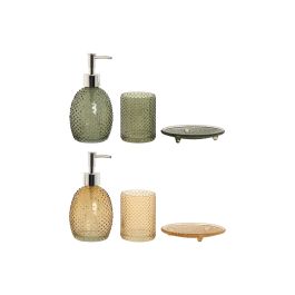 Baño Basicos DKD Home Decor Ambar Verde 8 x 17 x 9 cm Set de 3 (4 Unidades)