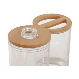 Baño DKD Home Decor Transparente Natural 9 x 18 x 16 cm Set de 3