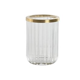 Vaso DKD Home Decor Transparente Dorado 7.5 x 10 x 7.5 cm