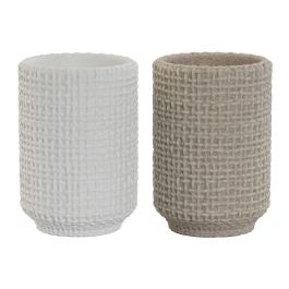 Vaso DKD Home Decor Beige Blanco 7 x 10.5 x 7 cm (4 Unidades) Precio: 30.1169000968. SKU: B19N2MZCHX