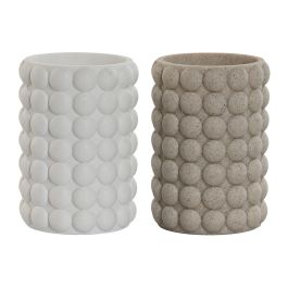 Vaso DKD Home Decor Beige Blanco 7.5 x 10.5 x 7.5 cm (4 Unidades) Precio: 33.3839001573. SKU: B1BE5KR78G