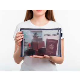 Liderpapel Bolsa Zipper Bag Poliéster Transpirable Multiusos DIN A4 Azul Marino