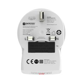 Skross 1500280 Adaptador de Viaje Europeo a Reino Unido con 2 Puertos USB Tipo A