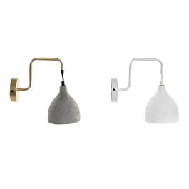 DKD Home Decor Lámpara Aplique Moderno de Metal y Cemento Dorado Gris Oscuro 27x26x14cm E27 50W (Pack de 2) Precio: 37.50000056. SKU: S3040164