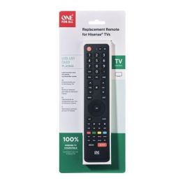 One For All URC1916 Mando a distancia universal para televisores Hisense, 100% compatible, no necesita programación, Negro One For All URC1916 Mando a distancia universal para televisores Hisense, 100% compatible, no necesita programación, Negro