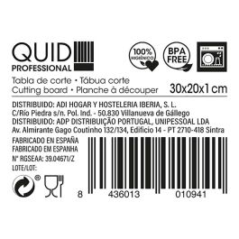 Tabla Corte Polietileno Accessories Quid Professional 30x20x1 cm