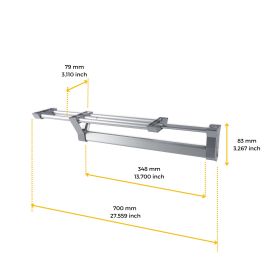 Emuca Colgador extraíble para armario, Aluminio, Anodizado mate