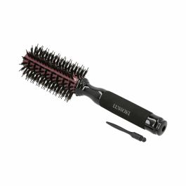 Lussoni Cepillo para Pelo Natural Style 28 mm con Cerdas Mixtas de Jabalí y Nailon, Diseño Ventilado Cerámico para Brillo y Rapidez